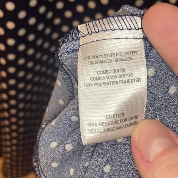 Navy & white Danny & Nicole polka dot swing dress with belt - Picture 3 of 8